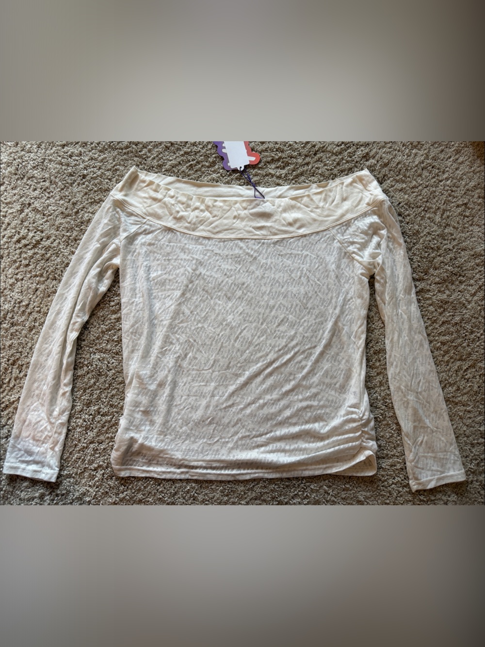 YITTY White Off Shoulder Long Sleeve Top Large NWT